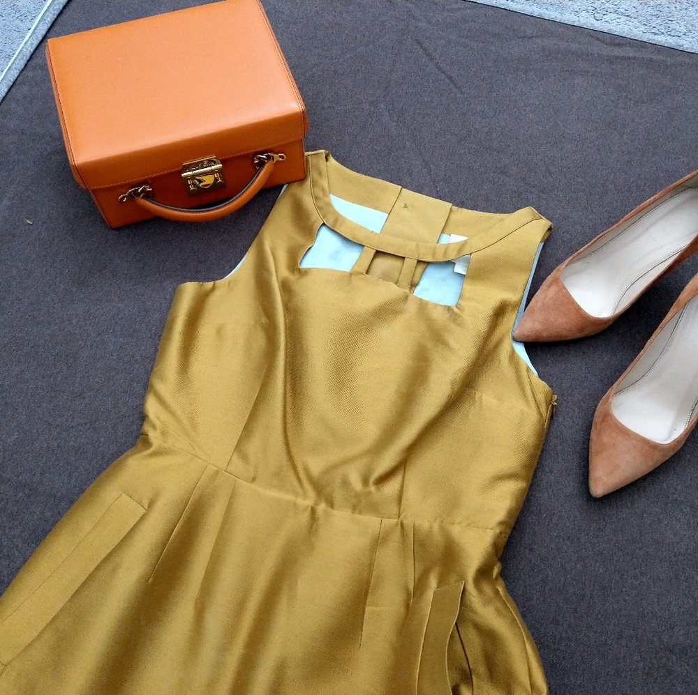 NEW Anthropologie Maeve Chardonnay Cut Out Dress - Picture 4 of 8